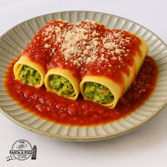 Spinach Ricotta Cannelloni in Napolitana Sauce